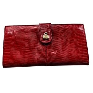 Judith Leiber large leather wallet gold purse‎ charm